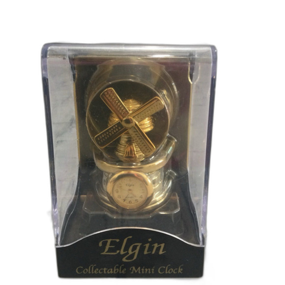 Vintage Elgin Windmill Clock New Old Stock Never Open or Used - Picture 5 of 6